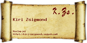 Kiri Zsigmond névjegykártya